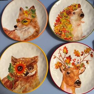 Pier 1 Animal Themed Plates - Multicolor